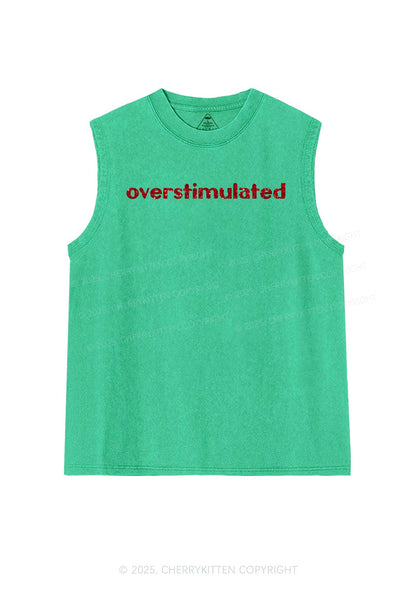 Glitter Overstimulated Y2K Washed Muscle Tank Cherrykitten