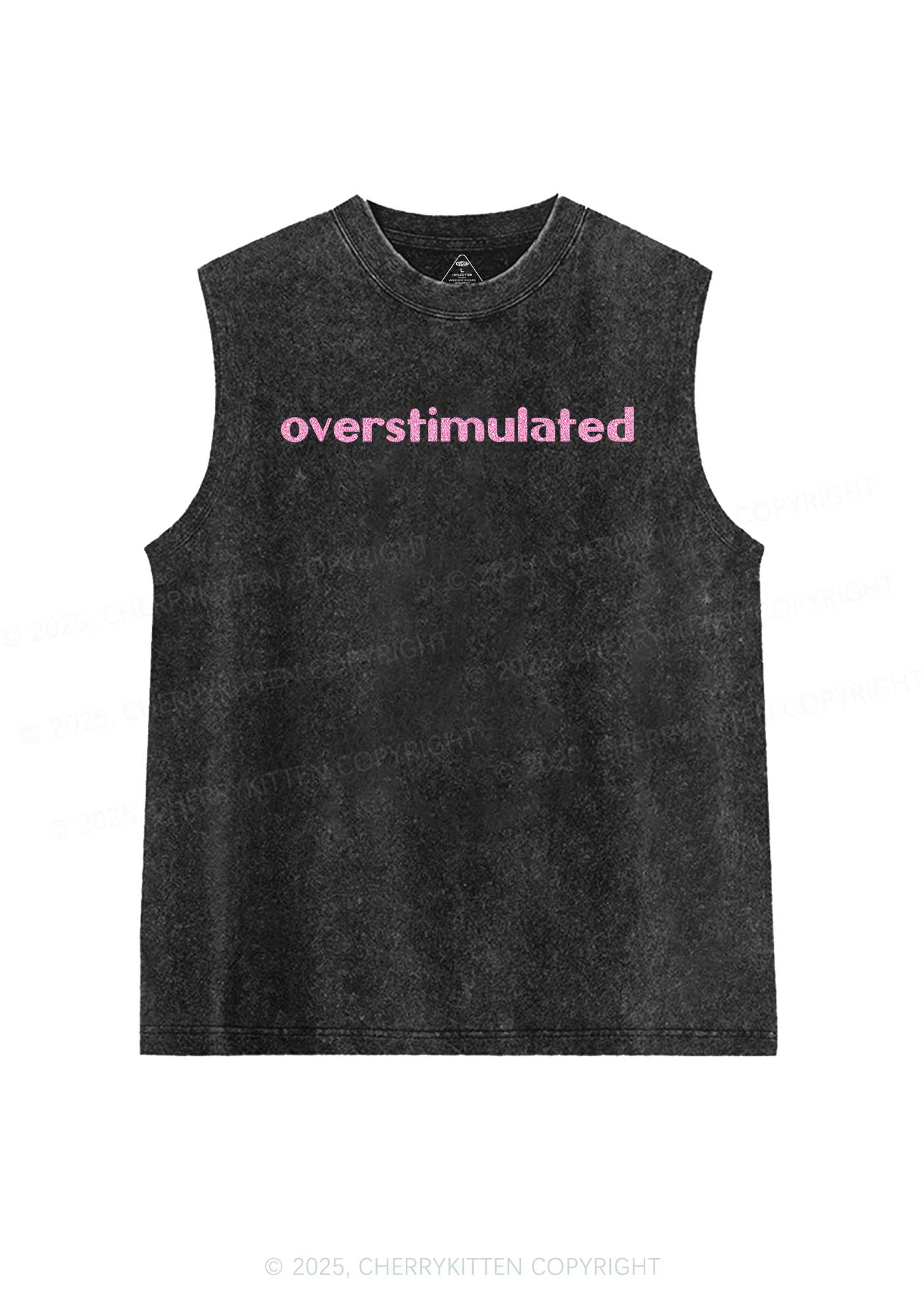 Glitter Overstimulated Y2K Washed Muscle Tank Cherrykitten