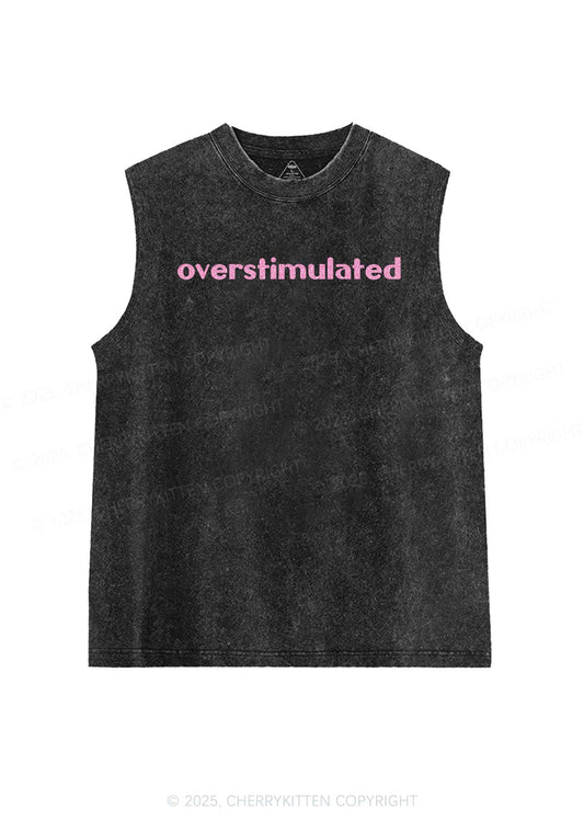 Glitter Overstimulated Y2K Washed Muscle Tank Cherrykitten