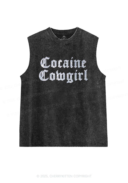 Glitter Cola Cowgirl Y2K Washed Muscle Tank Cherrykitten