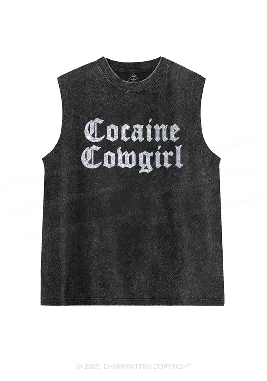 Glitter Cola Cowgirl Y2K Washed Muscle Tank Cherrykitten