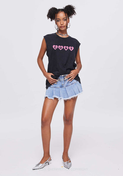 Glitter Love Cxxt Y2K Washed Muscle Tank Cherrykitten