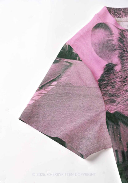 Rat Street Y2K Mesh Crop Top Cherrykitten
