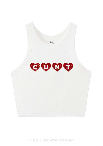 Glitter Love Cxxt Y2K Crop Tank Top Cherrykitten