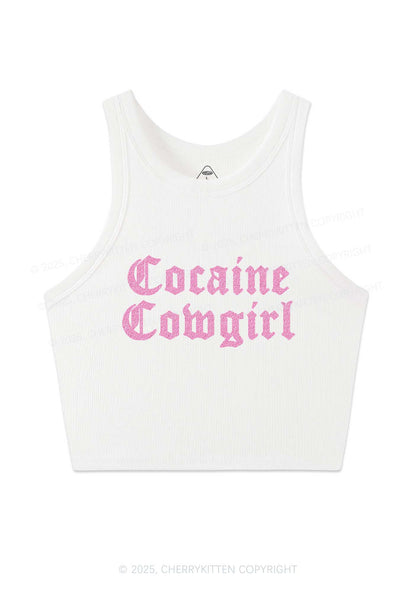 Glitter Cola Cowgirl Y2K Crop Tank Top Cherrykitten