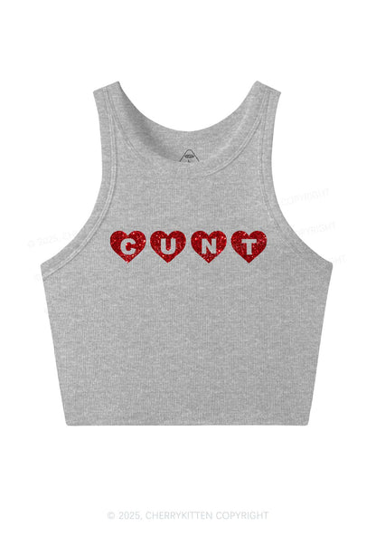 Glitter Love Cxxt Y2K Crop Tank Top Cherrykitten