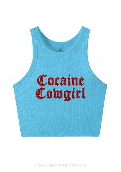 Glitter Cola Cowgirl Y2K Crop Tank Top Cherrykitten