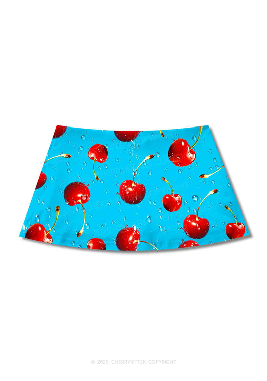 Fresh Cherry Y2K Print Mini Skirt Cherrykitten