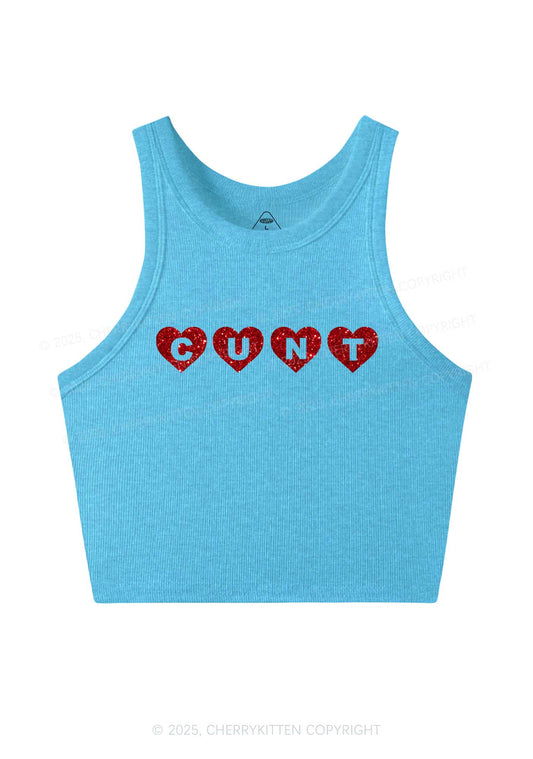 Glitter Love Cxxt Y2K Crop Tank Top Cherrykitten