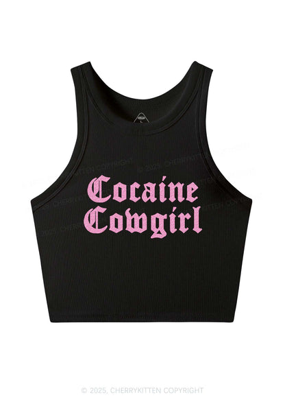 Glitter Cola Cowgirl Y2K Crop Tank Top Cherrykitten