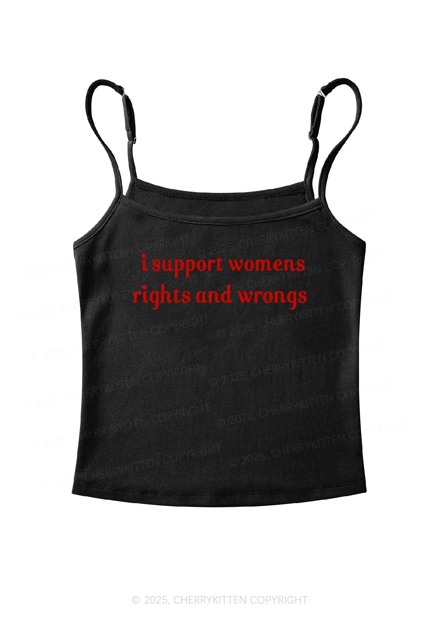 I Support Women Y2K Spaghetti Strap Cami Cherrykitten