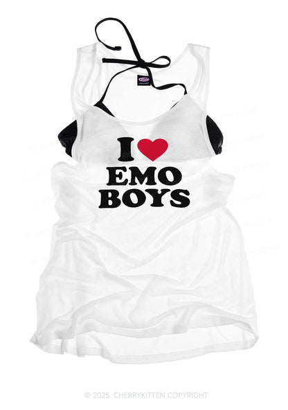 I Love Emo Boys Y2K Sheer Boyfriend Tank Cherrykitten