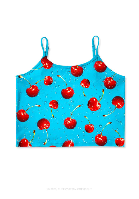 Fresh Cherry Y2K Print Cami Crop Top Cherrykitten