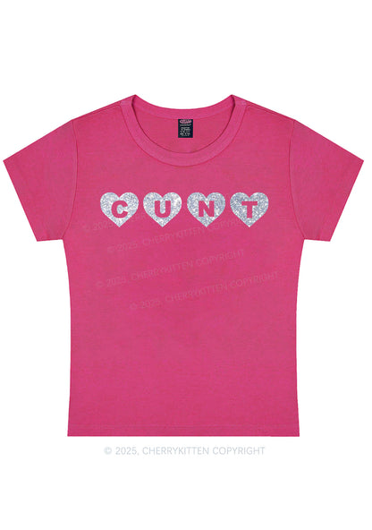 Glitter Love Cxxt Y2K Baby Tee Cherrykitten