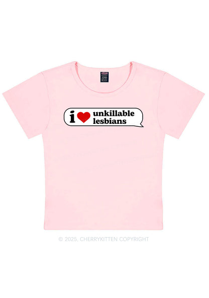 I Love Unkillable Lesbians Pride Y2K Baby Tee Cherrykitten