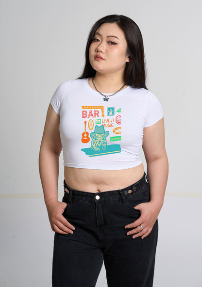 Curvy Bar Live Music Catnip Soda Baby Tee