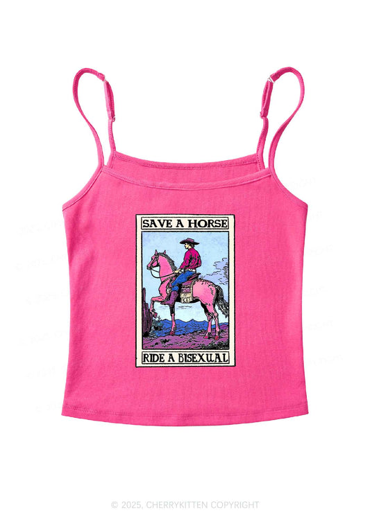 Save Horse Ride Bisexual Pride Y2K Spaghetti Strap Cami Cherrykitten
