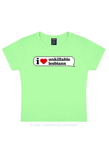 I Love Unkillable Lesbians Pride Y2K Baby Tee Cherrykitten