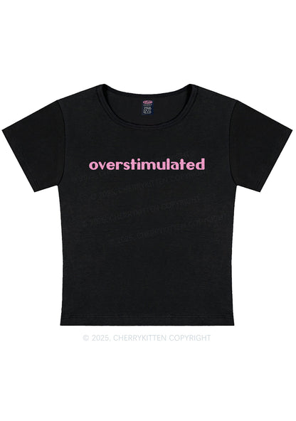 Glitter Overstimulated Y2K Baby Tee Cherrykitten