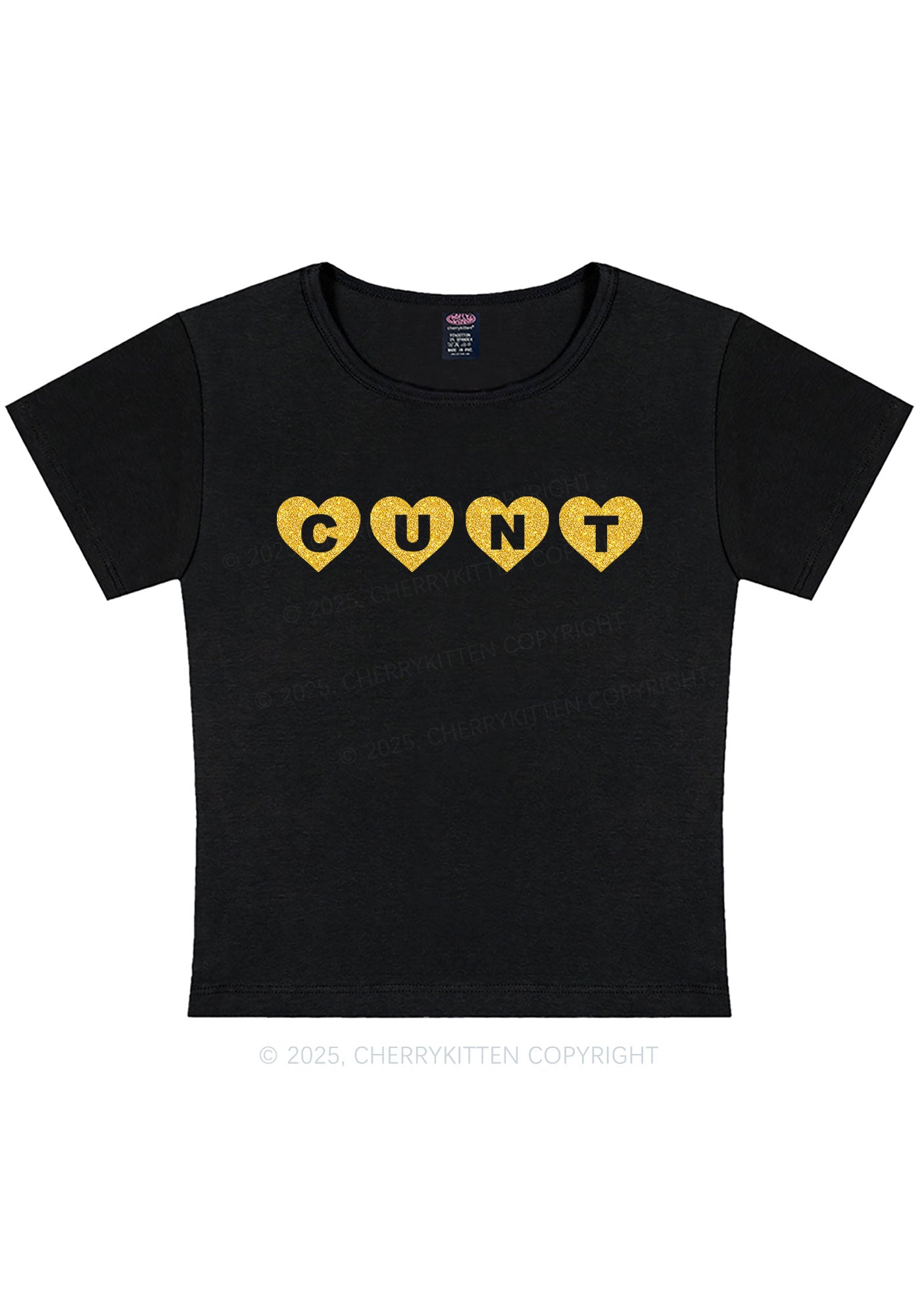 Glitter Love Cxxt Y2K Baby Tee Cherrykitten