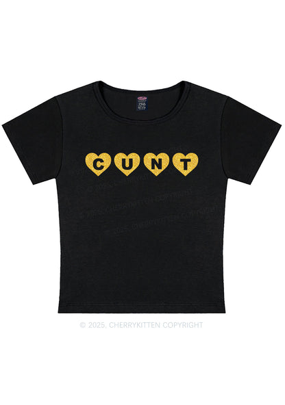 Glitter Love Cxxt Y2K Baby Tee Cherrykitten