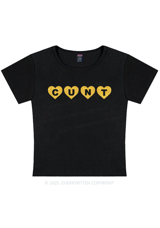 Glitter Love Cxxt Y2K Baby Tee Cherrykitten