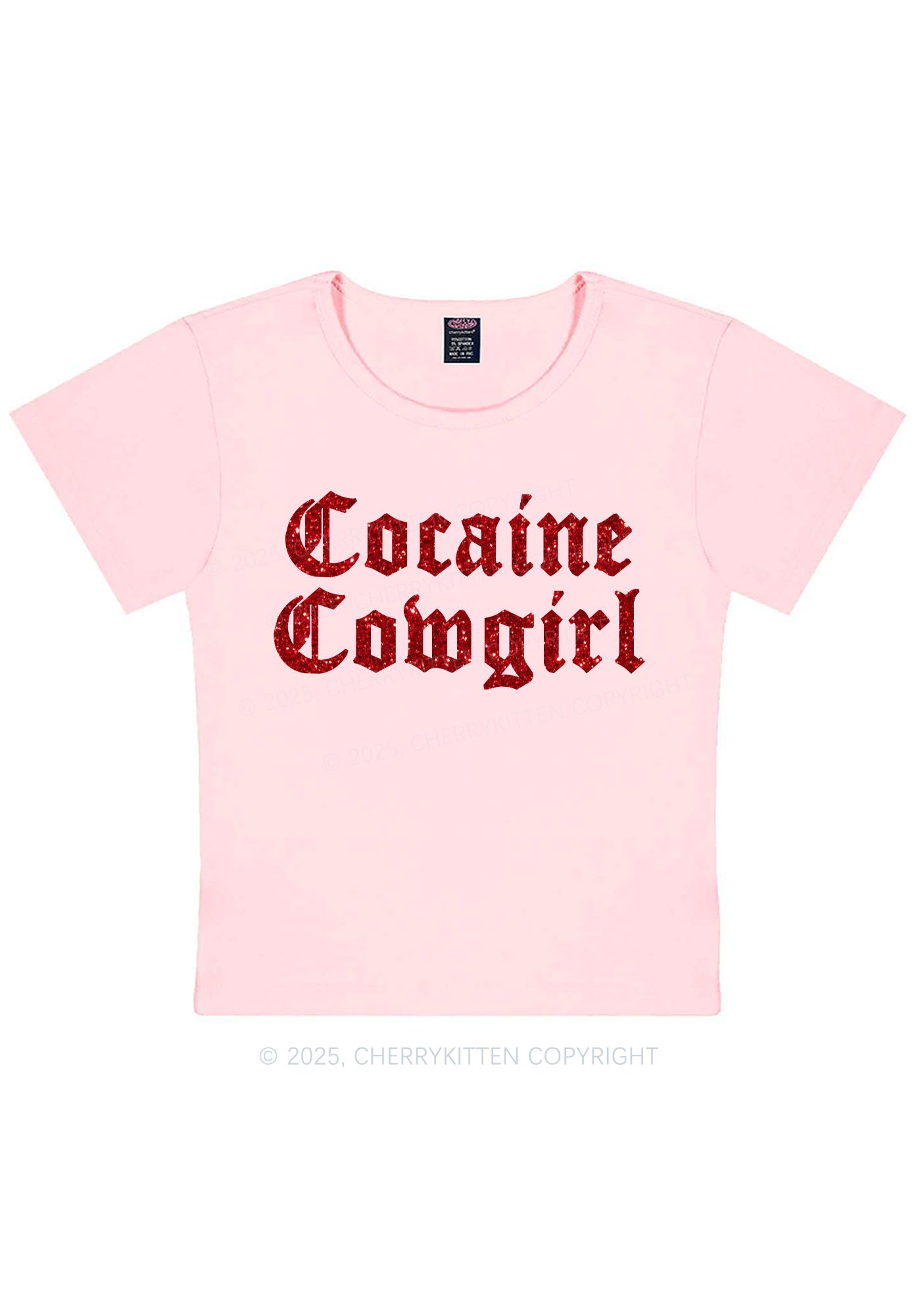 Glitter Cola Cowgirl Y2K Baby Tee Cherrykitten
