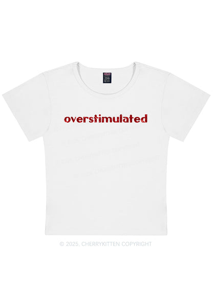 Glitter Overstimulated Y2K Baby Tee Cherrykitten