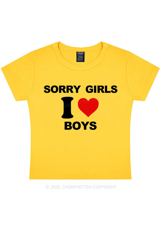 Sorry Girls I Love Boys Pride Y2K Baby Tee Cherrykitten