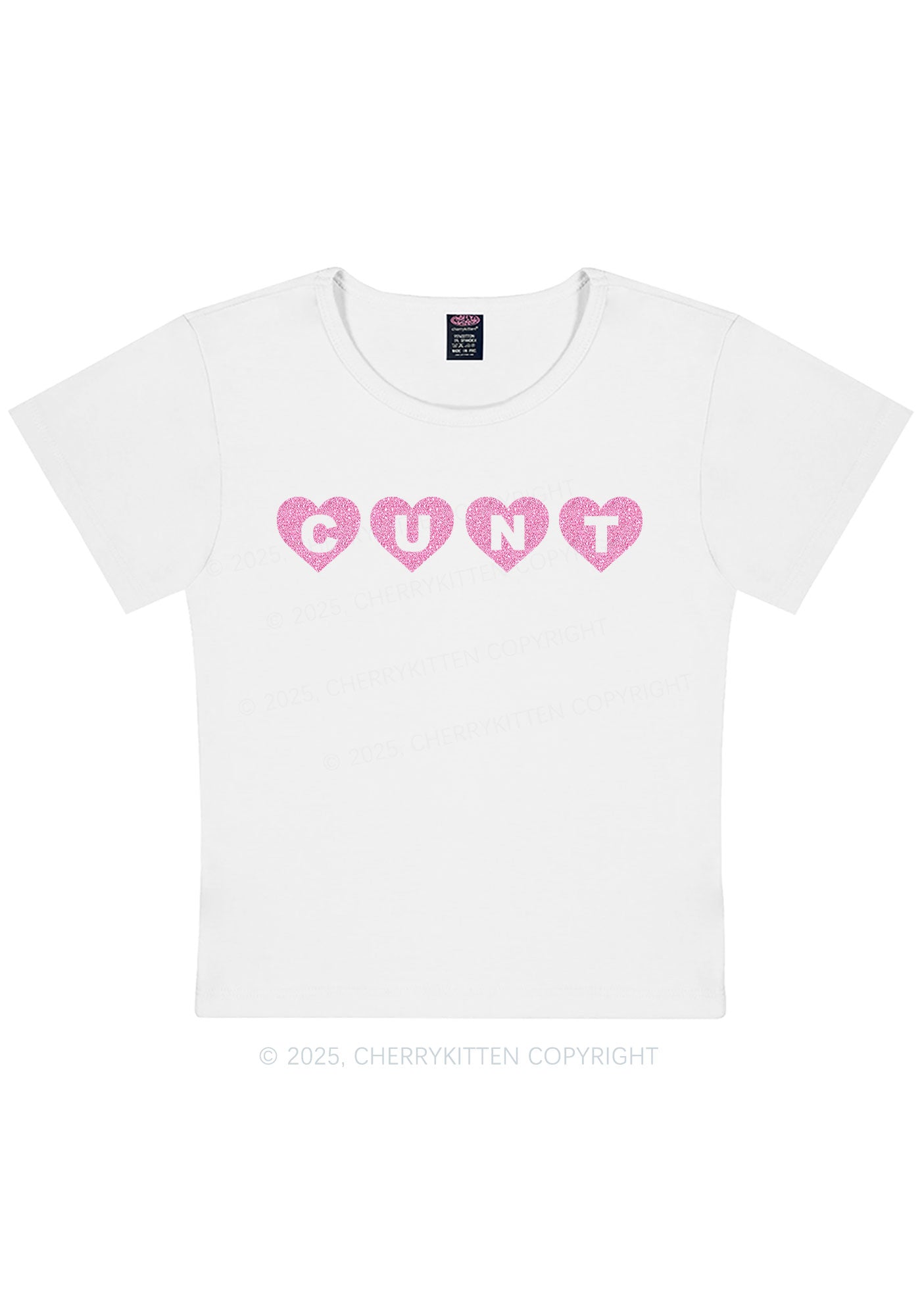 Glitter Love Cxxt Y2K Baby Tee Cherrykitten
