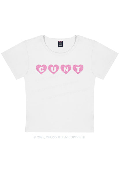 Glitter Love Cxxt Y2K Baby Tee Cherrykitten