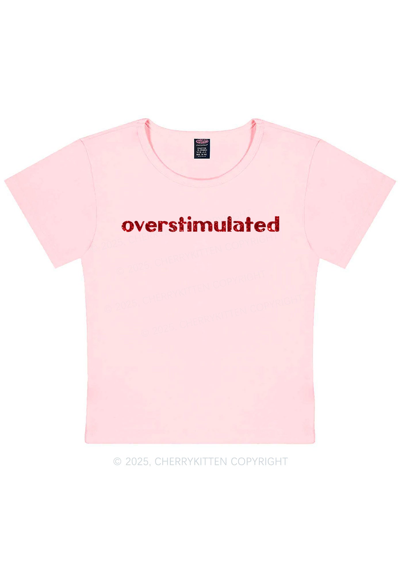 Glitter Overstimulated Y2K Baby Tee Cherrykitten