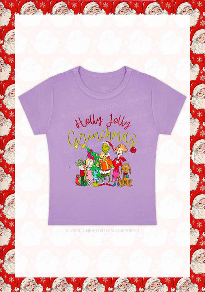Holly Jolly Christmas Y2K Baby Tee Cherrykitten