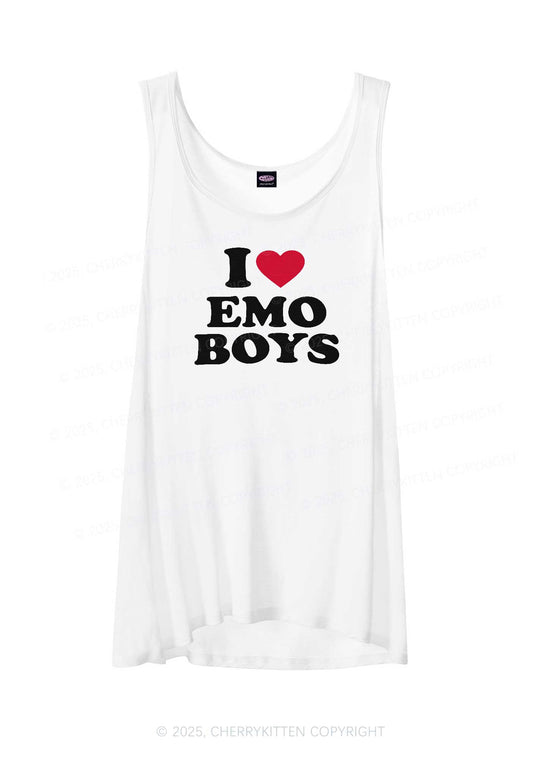I Love Emo Boys Y2K Sheer Boyfriend Tank Cherrykitten