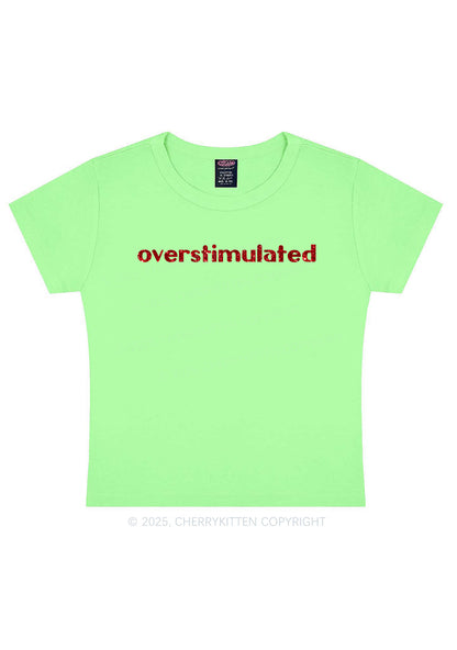 Glitter Overstimulated Y2K Baby Tee Cherrykitten