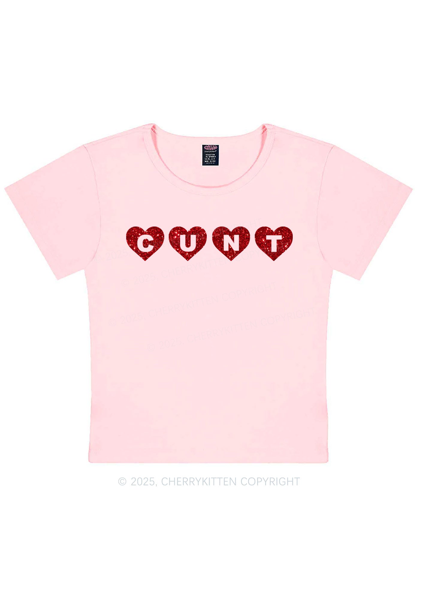 Glitter Love Cxxt Y2K Baby Tee Cherrykitten