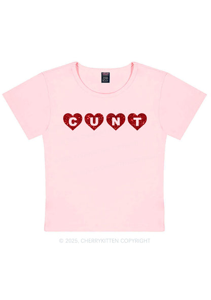 Glitter Love Cxxt Y2K Baby Tee Cherrykitten