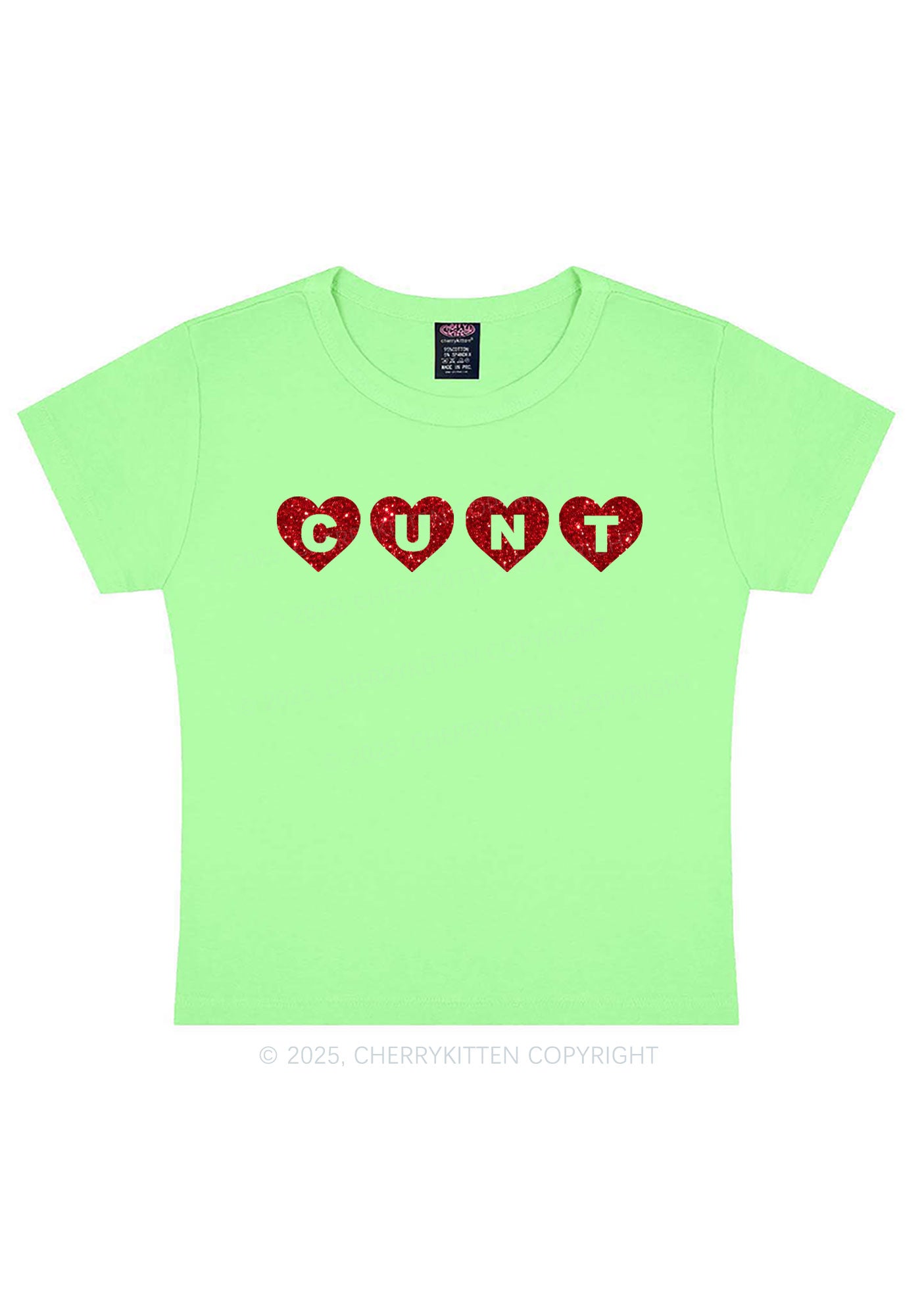 Glitter Love Cxxt Y2K Baby Tee Cherrykitten