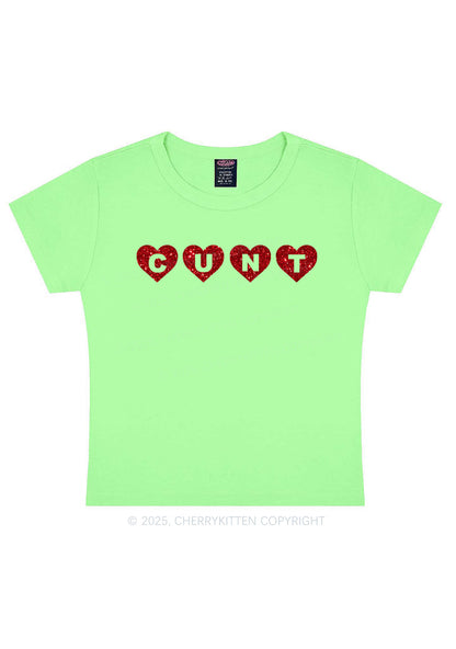Glitter Love Cxxt Y2K Baby Tee Cherrykitten