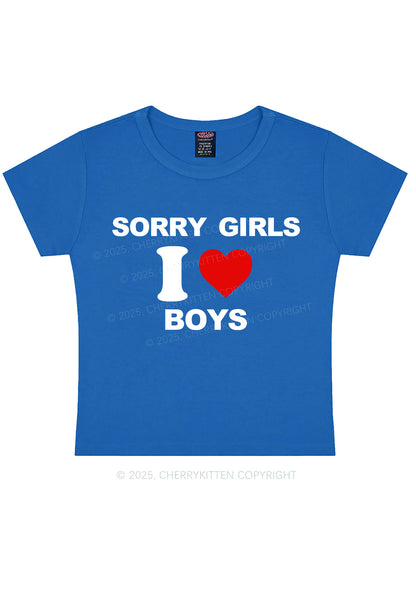 Sorry Girls I Love Boys Pride Y2K Baby Tee Cherrykitten