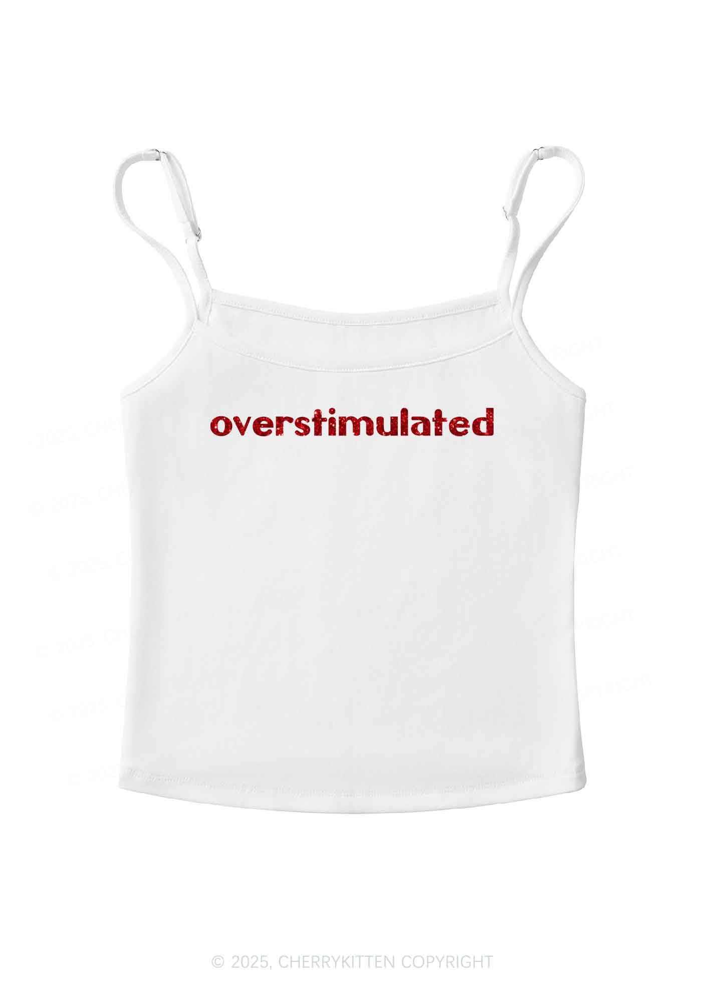 Glitter Overstimulated Y2K Spaghetti Strap Cami Cherrykitten