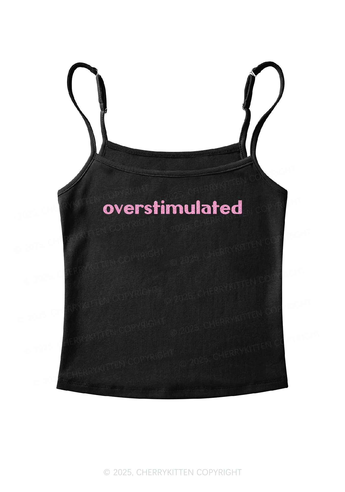 Glitter Overstimulated Y2K Spaghetti Strap Cami Cherrykitten