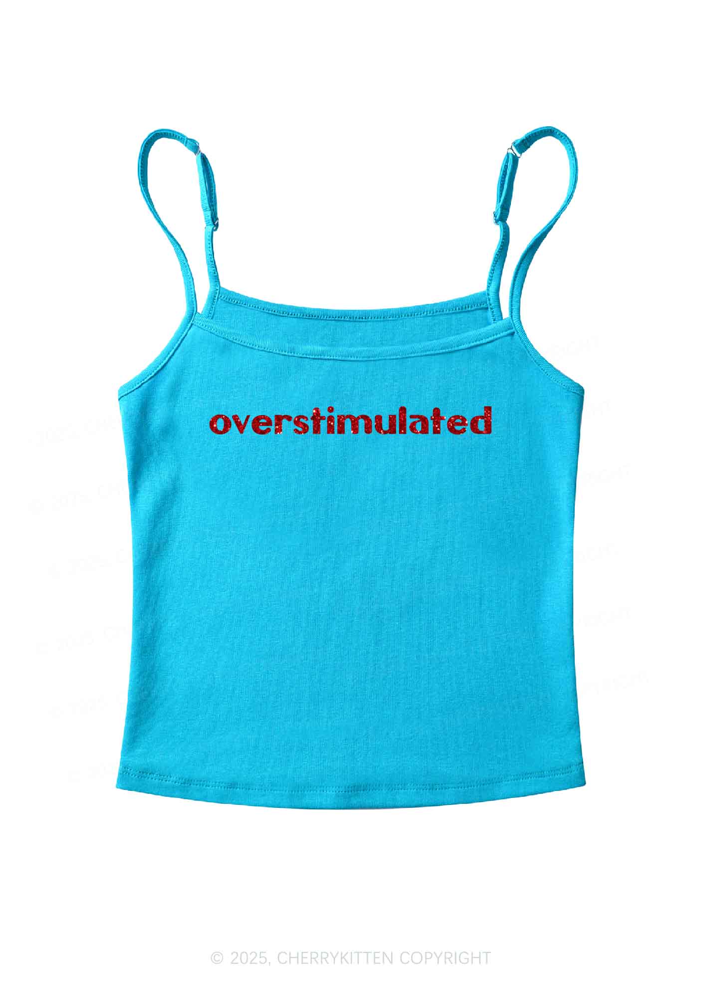 Glitter Overstimulated Y2K Spaghetti Strap Cami Cherrykitten