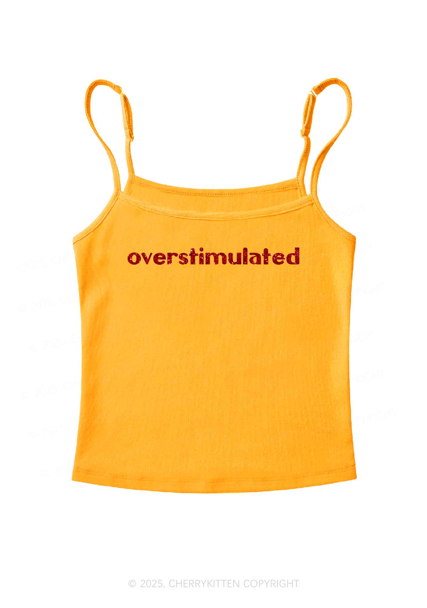 Glitter Overstimulated Y2K Spaghetti Strap Cami Cherrykitten