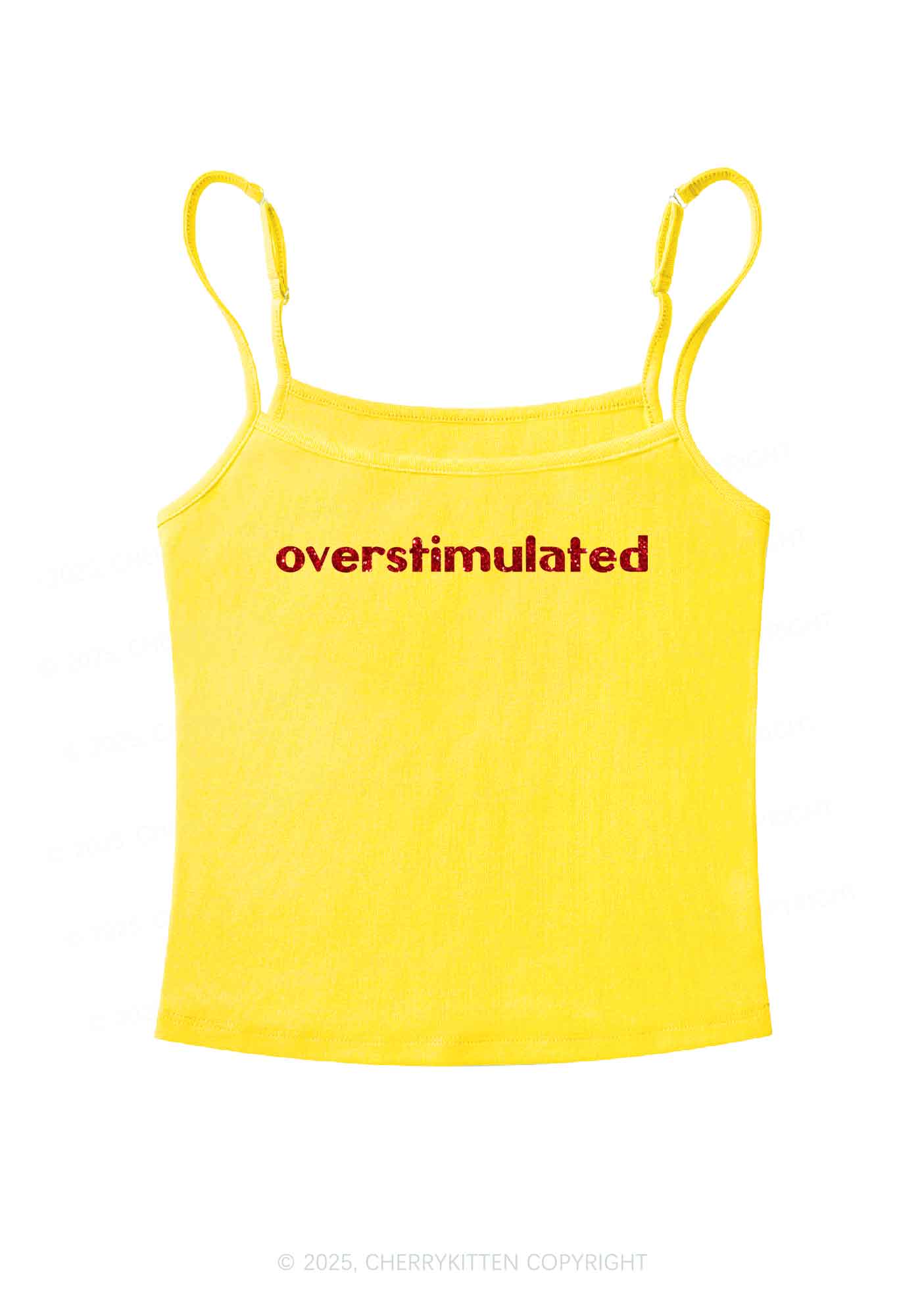 Glitter Overstimulated Y2K Spaghetti Strap Cami Cherrykitten