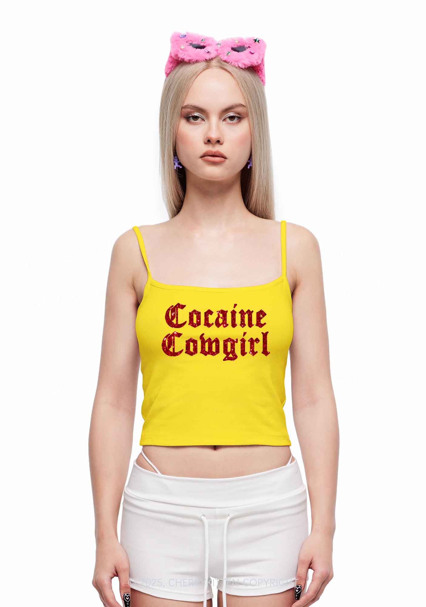 Glitter Cola Cowgirl Y2K Spaghetti Strap Cami Cherrykitten