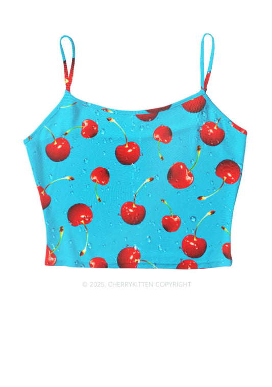 Fresh Cherry Y2K Mesh Cami Tank Cherrykitten