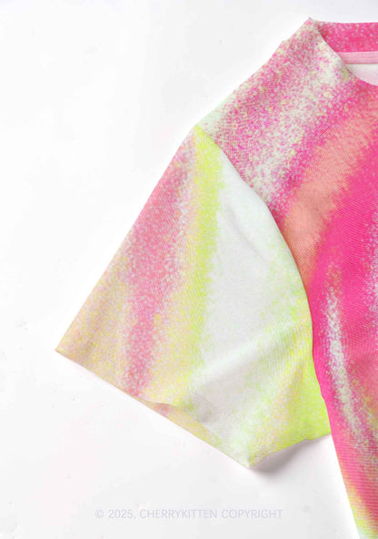 Pink Swirl Y2K Mesh Crop Top Cherrykitten