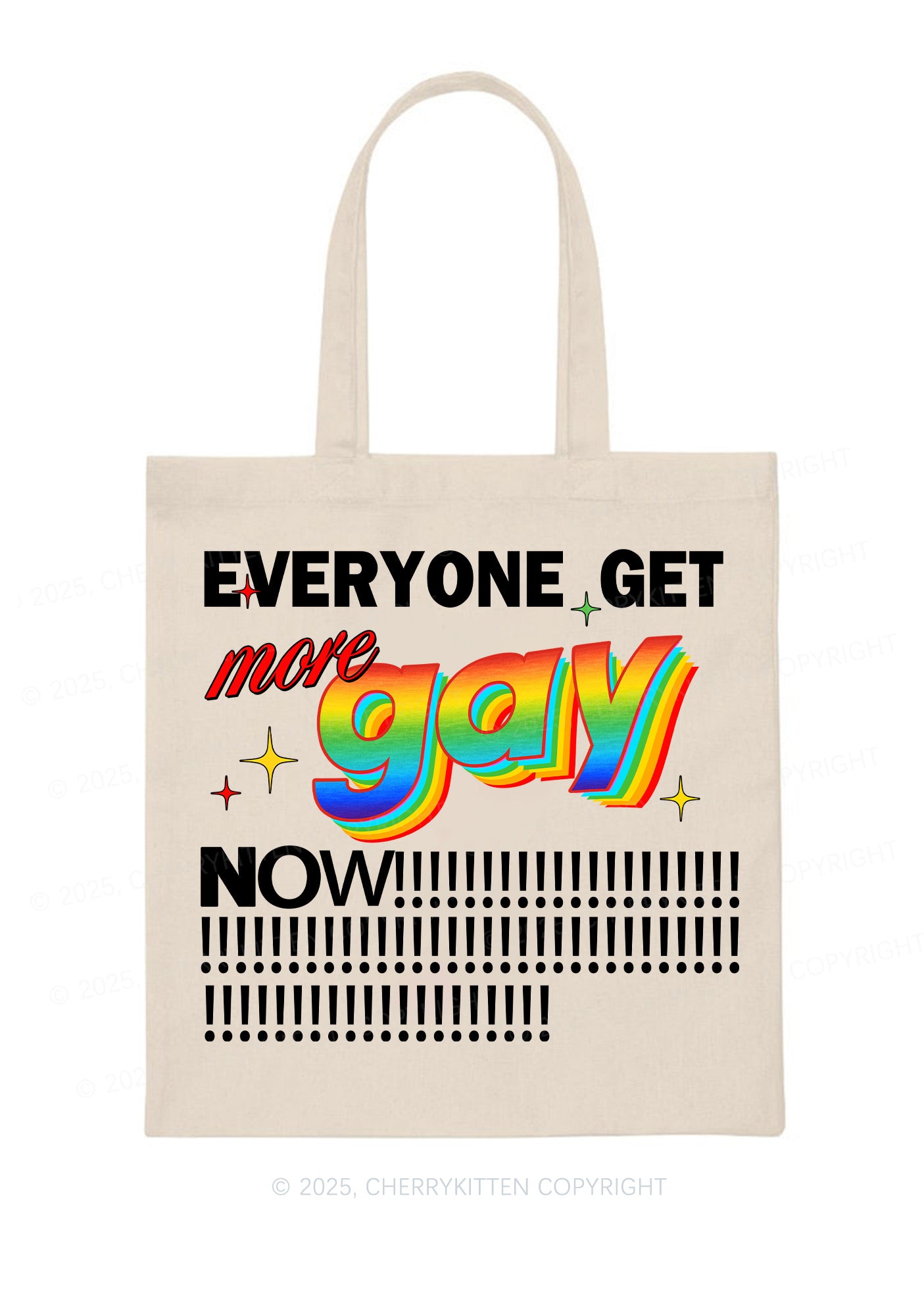 Get More Gay Pride Y2K Canvas Tote Bag Cherrykitten