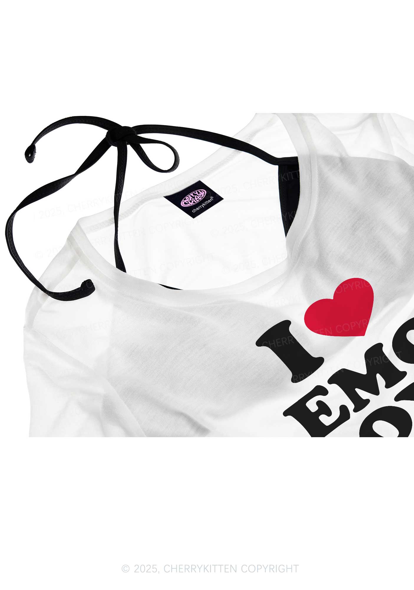 I Love Emo Boys Y2K Sheer Boyfriend Tee Cherrykitten